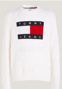 TOMMY HILFIGER – Pullover Uomo Essential in Maglia Intrecciata
