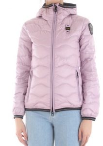 BLAUER – Piumino Monocromatico a Onde con Cappuccio Glicine