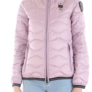 BLAUER – Piumino Monocromatico a Onde con Cappuccio Glicine