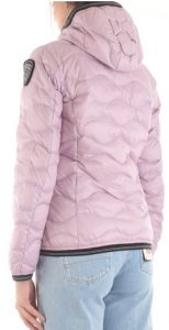 BLAUER – Piumino Monocromatico a Onde con Cappuccio Glicine