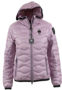 BLAUER – Piumino Monocromatico a Onde con Cappuccio Glicine