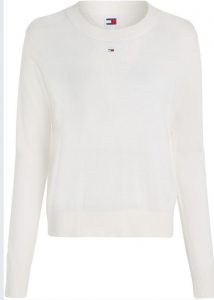 TOMMY HILFIGER – Maglione Essential Girocollo in Maglia Donna Bianco