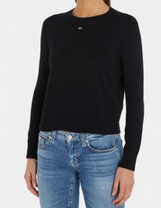 TOMMY HILFIGER – Maglione Essential Girocollo Donna Nero