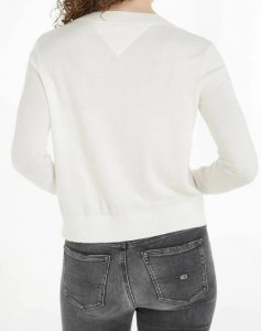 TOMMY HILFIGER – Maglione Donna Essential VNek Bianco