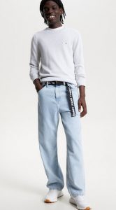 TOMMY HILFIGER – Pullover Uomo Essential con Bandierina Silver Grey Htr