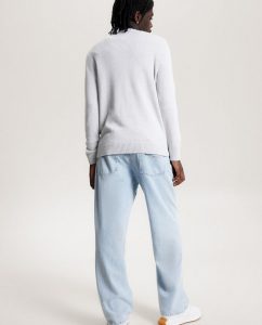 TOMMY HILFIGER – Pullover Uomo Essential con Bandierina Silver Grey Htr