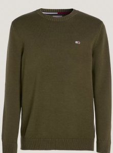 TOMMY HILFIGER – Pullover Uomo Essential con Bandierina Verde Oliva