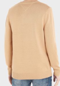 TOMMY HILFIGER – Pullover Uomo Essential con Bandierina Tawny Sand
