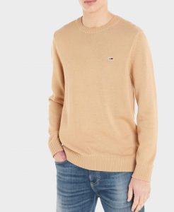 TOMMY HILFIGER – Pullover Uomo Essential con Bandierina Tawny Sand