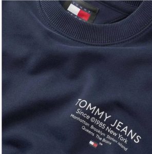 TOMMY HILFIGER – Felpa Uomo Essential Graphic Logo Blu Navy
