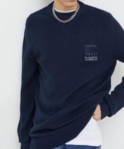 TOMMY HILFIGER – Maglione Uomo Blu Navy