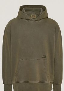 TOMMY HILFIGER – Felpa Uomo Essential Relaxed Fit con Distintivo Verde Oliva