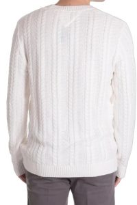 TOMMY HILFIGER – Maglione Cable Uomo Bianco Antico