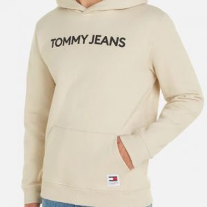 TOMMY HILFIGER – Felpa Uomo Classics con Cappuccio e Logo Newsprint