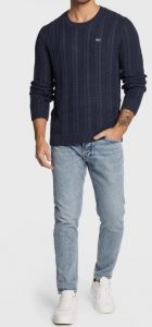 TOMMY HILFIGER – Maglione Cable Uomo Blu Navy