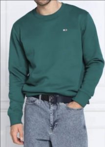 TOMMY HILFIGER – Felpa Uomo Reg Badge Equipaggio Verde