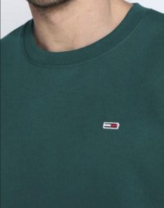 TOMMY HILFIGER – Felpa Uomo Reg Badge Equipaggio Verde