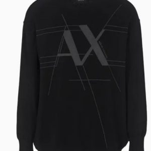 ARMANI EXCHANGE – Maglione Girocollo Uomo con Logo Ricamato Nero