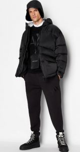 ARMANI EXCHANGE – Maglione Girocollo Uomo con Logo Ricamato Nero