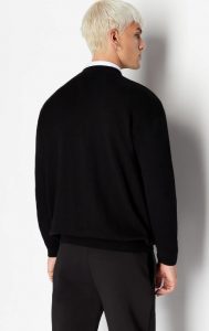 ARMANI EXCHANGE – Maglione Girocollo Uomo con Logo Ricamato Nero