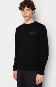 ARMANI EXCHANGE – Pullover Uomo Armani Sustainability Values Nero