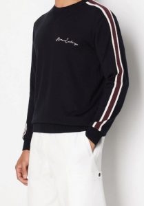 ARMANI EXCHANGE – Pullover Uomo Girocollo Casual Navy Scuro