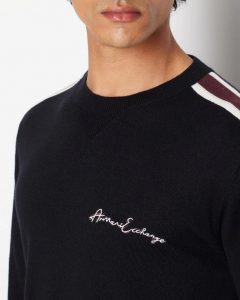 ARMANI EXCHANGE – Pullover Uomo Girocollo Casual Navy Scuro