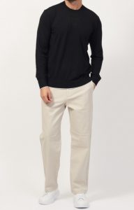 ARMANI EXCHANGE – Maglione Girocollo in Cotone Viscosa e Seta Nero o Bianco
