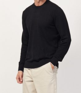 ARMANI EXCHANGE – Maglione Girocollo in Cotone Viscosa e Seta Nero o Bianco