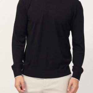 ARMANI EXCHANGE – Maglione Girocollo in Cotone Viscosa e Seta Nero o Bianco