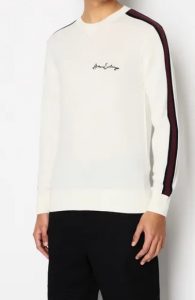 ARMANI EXCHANGE – Pullover Uomo Girocollo Casual Bianco