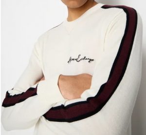 ARMANI EXCHANGE – Pullover Uomo Girocollo Casual Bianco