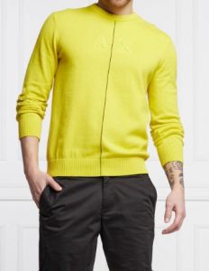 ARMANI EXCHANGE – Maglione Uomo in Maglia con Riga a Contrasto