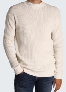 CALVIN KLEIN – Maglione in Cotone Monogramma Avorio