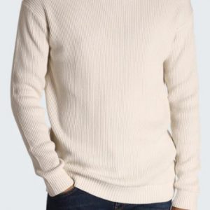 CALVIN KLEIN – Maglione in Cotone Monogramma Avorio