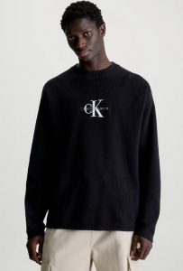 CALVIN KLEIN JEANS – Maglione con Monogramma Taglio Relaxed Nero