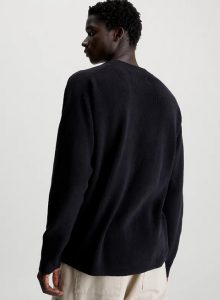 CALVIN KLEIN JEANS – Maglione con Monogramma Taglio Relaxed Nero