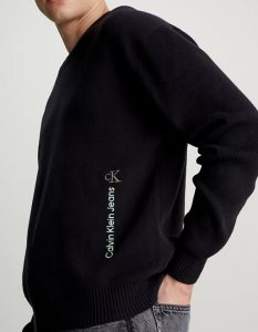 CALVIN KLEIN JEANS – Maglione in Maglia di Cotone Nero