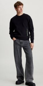 CALVIN KLEIN JEANS – Maglione in Maglia di Cotone Nero