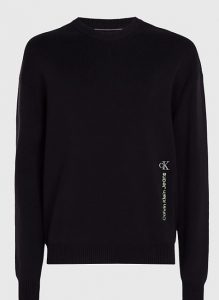 CALVIN KLEIN JEANS – Maglione in Maglia di Cotone Nero