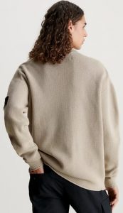 CALVIN KLEIN JEANS – Maglia in Cotone a Nido D’ape Beige