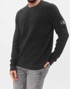 CALVIN KLEIN JEANS – Maglione Girocollo Uomo Nero