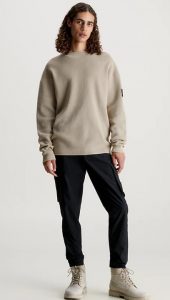 CALVIN KLEIN JEANS – Maglia in Cotone a Nido D’ape Beige