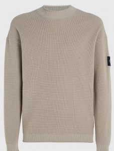 CALVIN KLEIN JEANS – Maglia in Cotone a Nido D’ape Beige