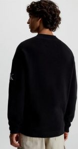 CALVIN KLEIN JEANS – Maglia in Cotone a Nido D’ape Nero