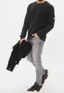 CALVIN KLEIN JEANS – Maglione Girocollo Uomo Nero
