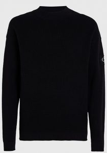 CALVIN KLEIN JEANS – Maglia in Cotone a Nido D’ape Nero