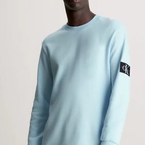 CALVIN KLEIN JEANS – T-Shirt A Nido D’ape Manica Lunga Slim Celeste