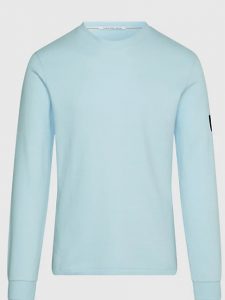CALVIN KLEIN JEANS – T-Shirt A Nido D’ape Manica Lunga Slim Celeste