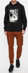 CALVIN KLEIN JEANS – Felpa Uomo Connected Layer Landscape Nero
